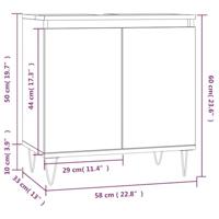 Badkamerkast 58x33x60 cm bewerkt hout gerookt eikenkleurig - thumbnail