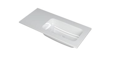 INK Wastafel Faktor polystone rechts zonder kraangat 100 cm x 45 cm x 1,5 cm Glans wit 3407017