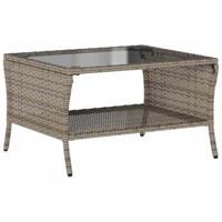 6-delige Loungeset met kussens poly rattan grijs - thumbnail