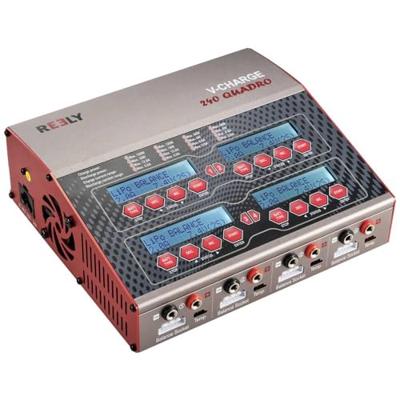Reely V-Charge 240 Quadro Multifunctionele modelbouwlader 12 V, 230 V 12 A Li-poly, Li-ion, LiFePO, LiHV, NiCd, NiMH, Lood 4x laaduitgang