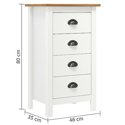 VidaXL Dressoir hill 46x35x80 cm massief grenenhout wit