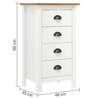 Dressoir Hill 46x35x80 cm massief grenenhout wit - thumbnail
