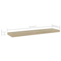 Wandschappen 4 st 40x10x1,5 cm bewerkt hout sonoma eikenkleurig - thumbnail