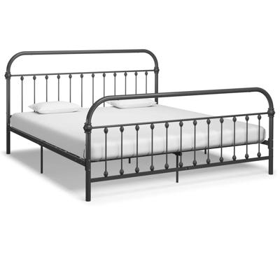 Bedframe metaal grijs 180x200 cm Bedframe metaal grijs 180x200 cm