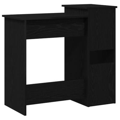 Bureau met schappen 84x40x78 cm bewerkt hout zwart