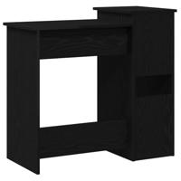 Bureau met schappen 84x40x78 cm bewerkt hout zwart - thumbnail