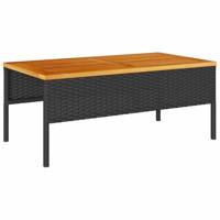 Tuinbankenset met kussen 6 pcs Zwart en Crème poly rattan - thumbnail