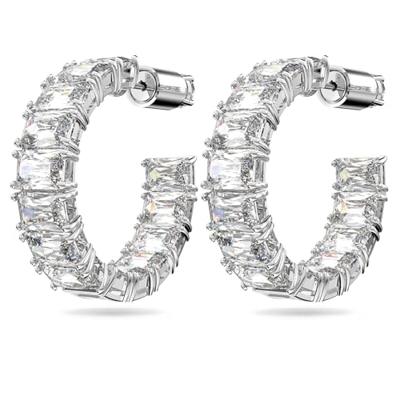 Swarovski 5612673 Oorringen Millenia 0,7 x 27 mm zilverkleurig-wit - thumbnail