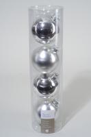 4 kerstballen zilver glans-mat 100 mm KSD - Ksd - thumbnail