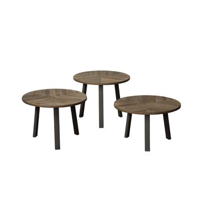 RENEW Bijzettafel 'Lazio' Teakhout, Set van 3 stuks, kleur Weather Grey RENEW Bijzettafel 'Lazio' Teakhout, Set van 3 stuks, kleur Weather Grey