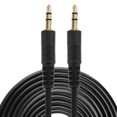 AUX kabel 3.5mm mannelijke Mini Plug Stereo-audiokabel lengte: 10m (zwart + goud vergulde Connector)