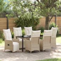 7-delige tuinset met kussens in beige poly rattan - thumbnail
