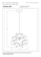 Lucide HANNELORE - Hanglamp - Ø 30 cm - 1xE27 - Mat Goud / Messing - thumbnail