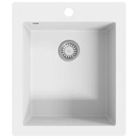 VidaXL Spoelbak opbouw enkele bak graniet wit - thumbnail
