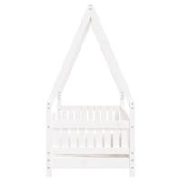 Kinderbedframe 70x140 cm massief grenenhout wit - thumbnail