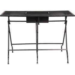 Clayre & Eef Bartafel 142x62x101 cm Zwart Ijzer Rechthoek Barmeubel