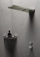 Opbouw Hoofddouche Hotbath Archie Wandmodel met cascade RVS - thumbnail