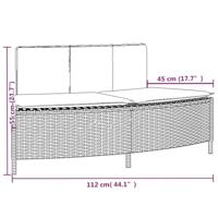 VidaXL Hottub-bankjes met kussens 2 st poly rattan zwart - thumbnail