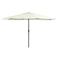 VidaXL Parasol met metalen paal 390 cm zandwit - thumbnail