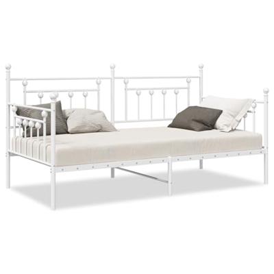 Bedframe voor een daybed met hoofdeinde Wit 90 x 200 cm Staal