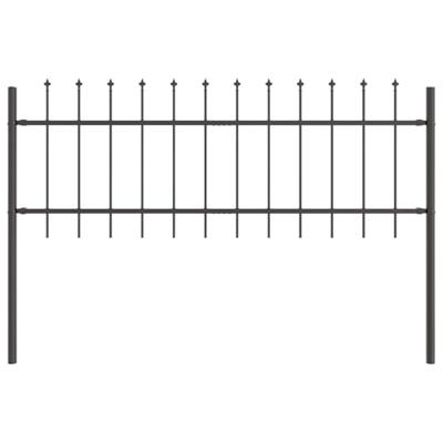 Tuinhek 9 pcs Grijs 15,3 x 0,6 m Poedercoating staal