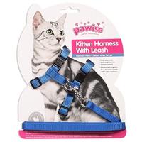 Pawise Kitten Harness With Leash Red/Blue M - thumbnail