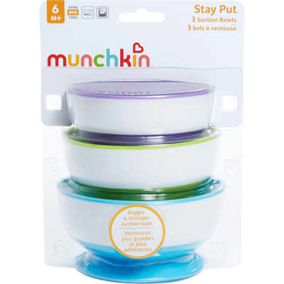 Munchkin Kom met Zuignap 3st 051750 Munchkin Kom met Zuignap 3st 051750