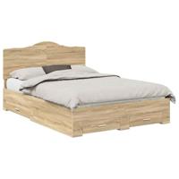 Bedframe met hoofdeinde Sonoma Eiken 150 x 200 cm Bewerkt hout - thumbnail