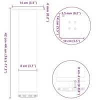 Salontafelpoten 4 st 42-44 cm staal naturel - thumbnail