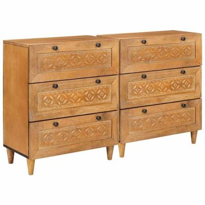 Dressoir 2 pcs Bruin 60 x 33 x 75 cm massief mangohout