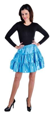 Volangen stroken rok turquoise