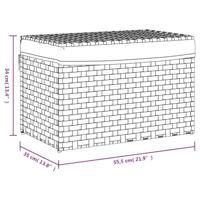 VidaXL Wasmand met deksel 55,5x35x34 cm poly rattan zwart - thumbnail
