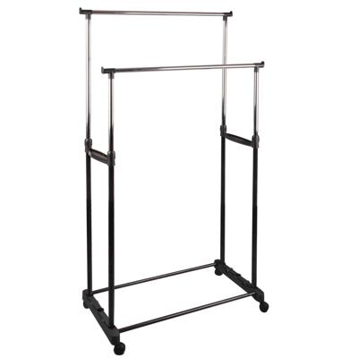 Gebor - Dubbele Kledingrek Op Wielen Met Instelbare Hoogte – Mobiel Kleding Rek – Opbergen - Garderobe - 80 X 42 Gebor - Dubbele Kledingrek Op Wielen Met Instelbare Hoogte – Mobiel Kleding Rek – Opbergen - Garderobe - 80 X 42