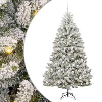 VidaXL Kunstkerstboom met 300 led groen en wit 210 cm pvc en metaal - thumbnail