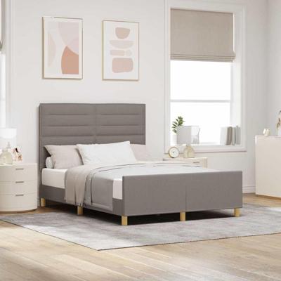 Bedframe met hoofdeinde Taupe 140 x 190 cm Stof