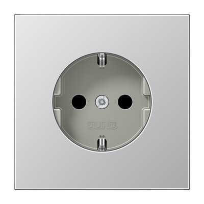 Jung wandcontactdoos 1-voudig met randaarde Aluminium AL 1520 N