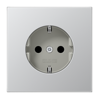 Jung wandcontactdoos 1-voudig met randaarde Aluminium AL 1520 N - thumbnail