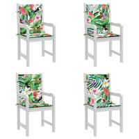 Stoelkussens 4 st lage rug stof meerkleurig - thumbnail