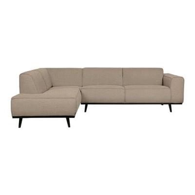 WOOOD Hoekbank 'Statement' Links, Bouclé, kleur Beige