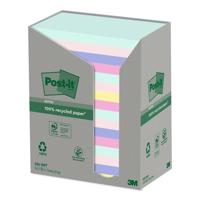 Memoblok Post-it 655-RPT 76x127mm recycled rainbow pastel 16 stuks - thumbnail