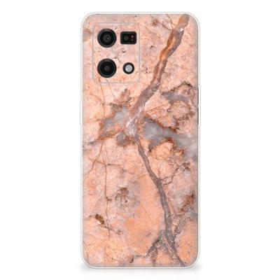 OPPO Reno7 4G | TPU | Siliconen hoesje | Marmer Oranje OPPO Reno7 4G | TPU | Siliconen hoesje | Marmer Oranje
