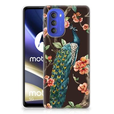 Motorola Moto G51 5G | TPU Hoesje | Pauw met Bloemen