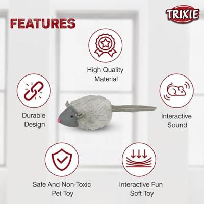 TRIXIE MUIS MET MICROCHIP PLUCHE MET KATTENMUNT ASSORTI 6 CM 12 ST