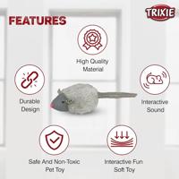 TRIXIE MUIS MET MICROCHIP PLUCHE MET KATTENMUNT ASSORTI 6 CM 12 ST - thumbnail