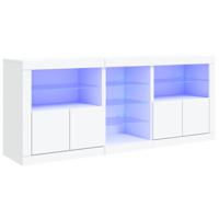 Dressoir met LED-verlichting 162x37x67 cm wit - thumbnail