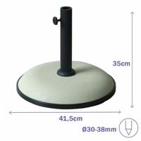 Marbueno Parasol Basis Rond Cement 41,5x35 cm 15KG Wit Tuin, Zwembad en Terras - thumbnail