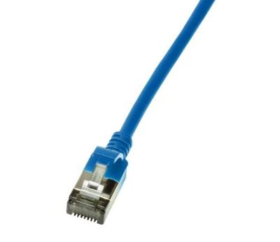 LogiLink CQ9076S RJ45 Netwerkkabel, patchkabel CAT 6A U/FTP 5.00 m Blauw Extreem dun, Vlambestendig, Flexibel, Folie afscherming, Halogeenvrij, Snagless,