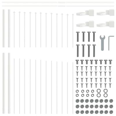 Tuinhek 2 pcs Wit 170 x 190 cm Gepoedercoat staal