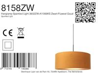 Steinhauer Hanglamp Sparkled light 8158zw zwart gouden kap - thumbnail
