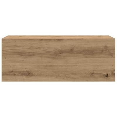 Badkamerwandkast 80x25x30 cm bewerkt hout artisanaal eikenkleur